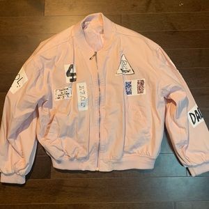 Pink graphic bomber from Korea